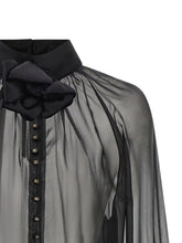 Dolce & Gabbana Chiffon Blouse With Flower Black