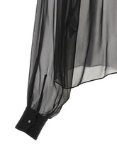 Dolce & Gabbana Chiffon Blouse With Flower Black