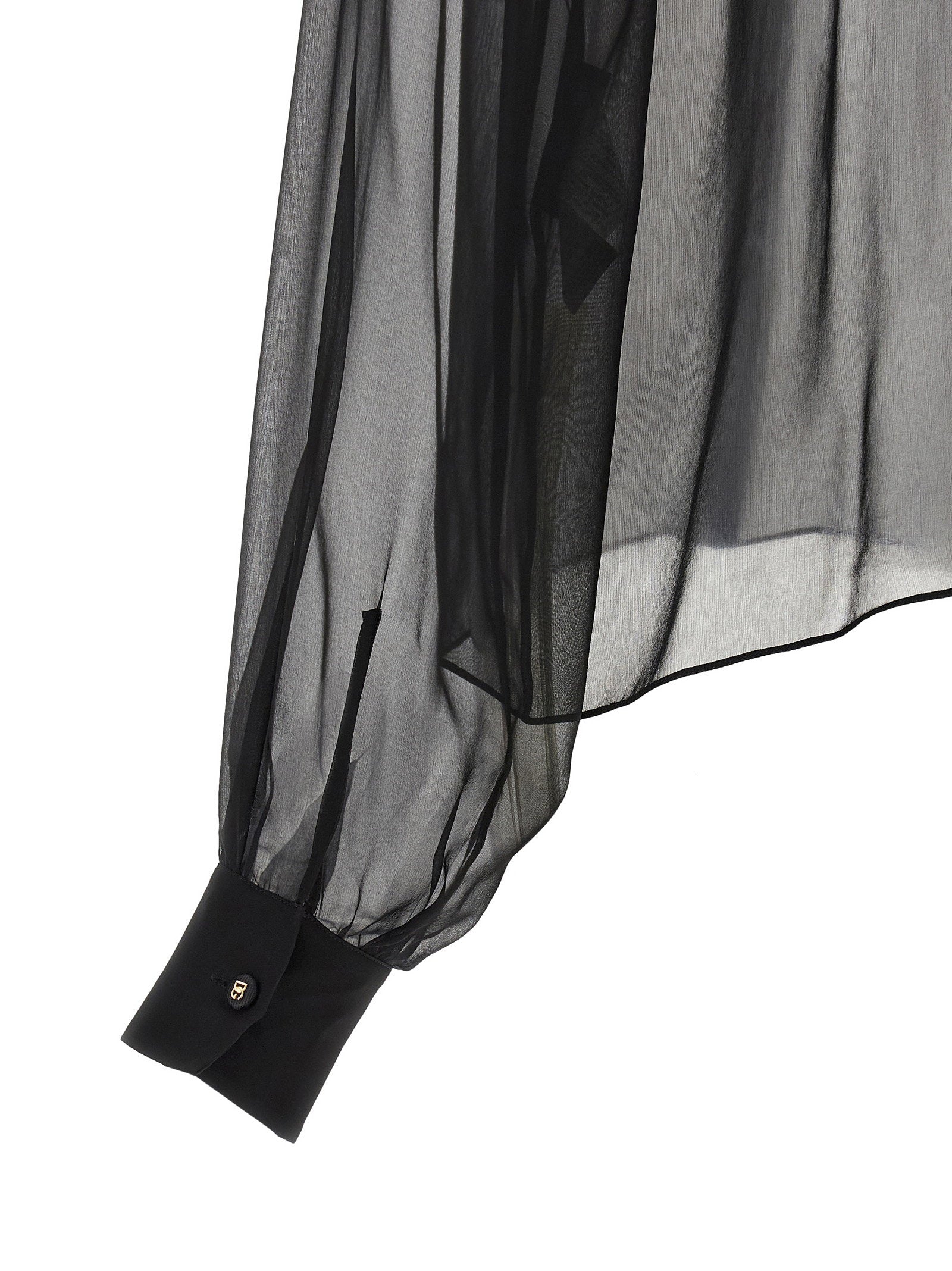 Dolce &amp; Gabbana Chiffon Blouse With Flower Black