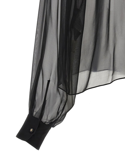 Dolce &amp; Gabbana Chiffon Blouse With Flower Black