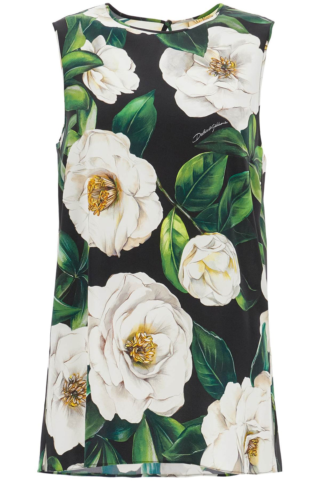 Dolce &amp; Gabbana Floral Silk Top Black