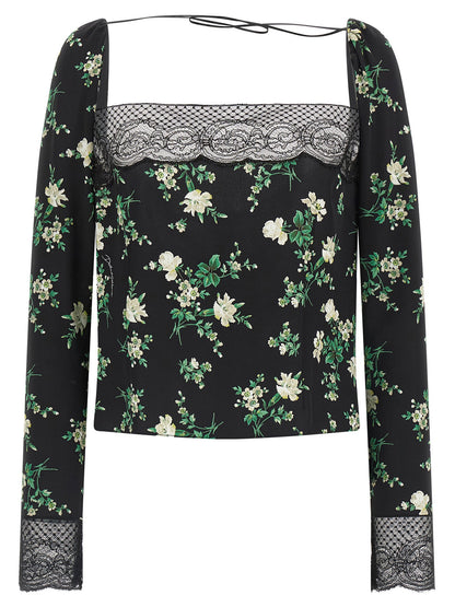 Dolce &amp; Gabbana Flower Print Top Black