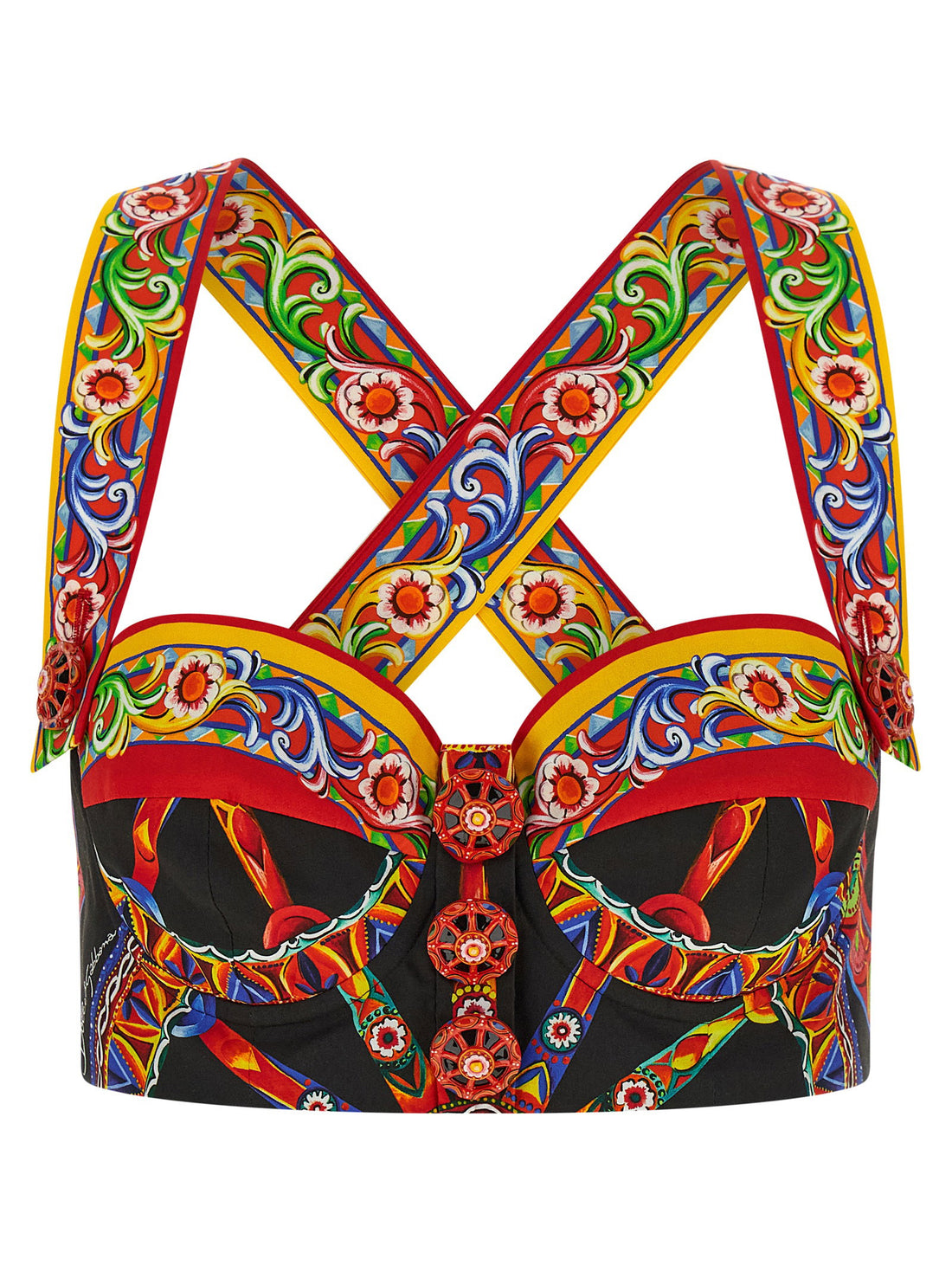 Dolce & Gabbana Carretto Bustier Top Multicolor