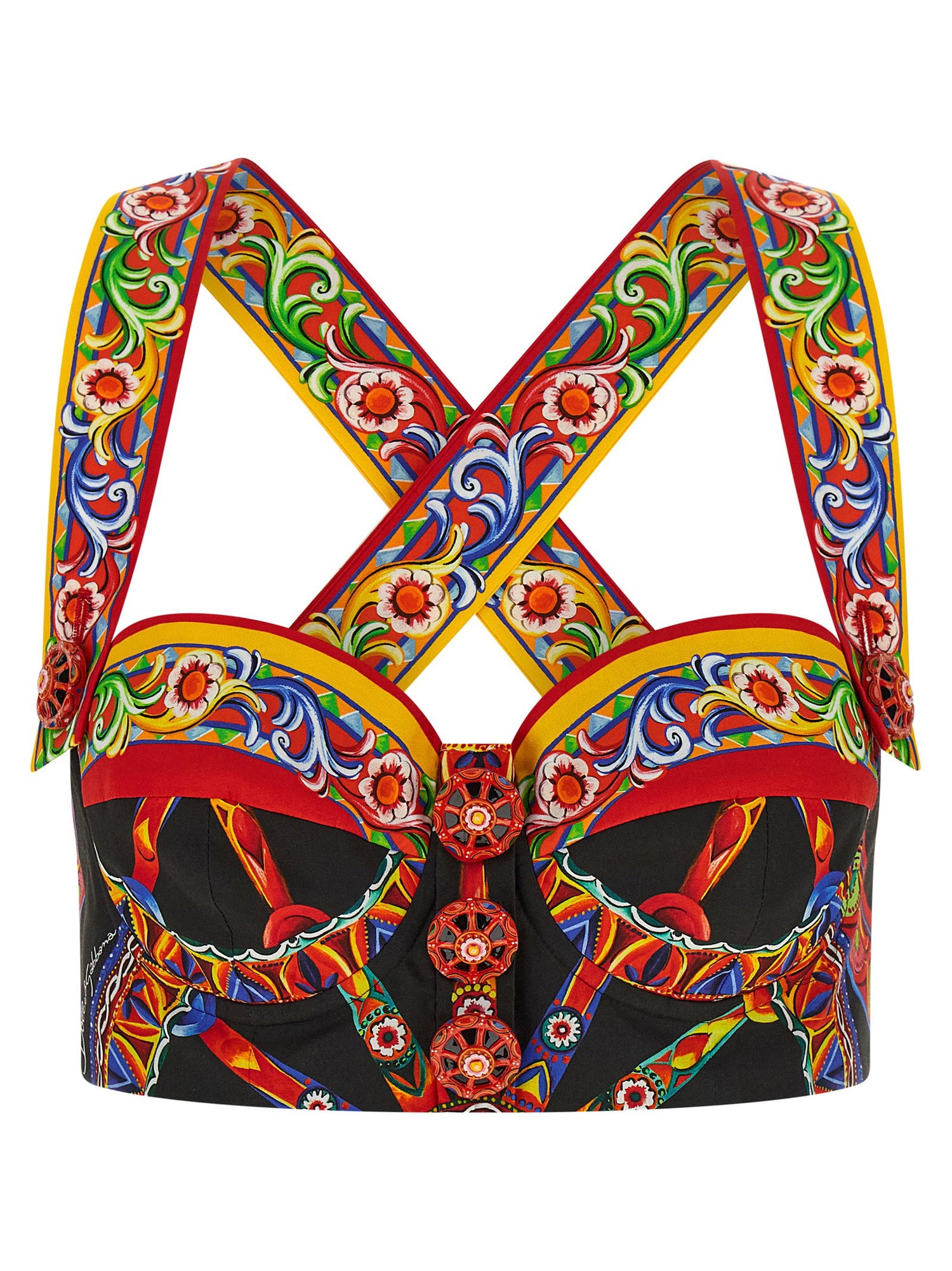 Dolce &amp; Gabbana Carretto Bustier Top Multicolor