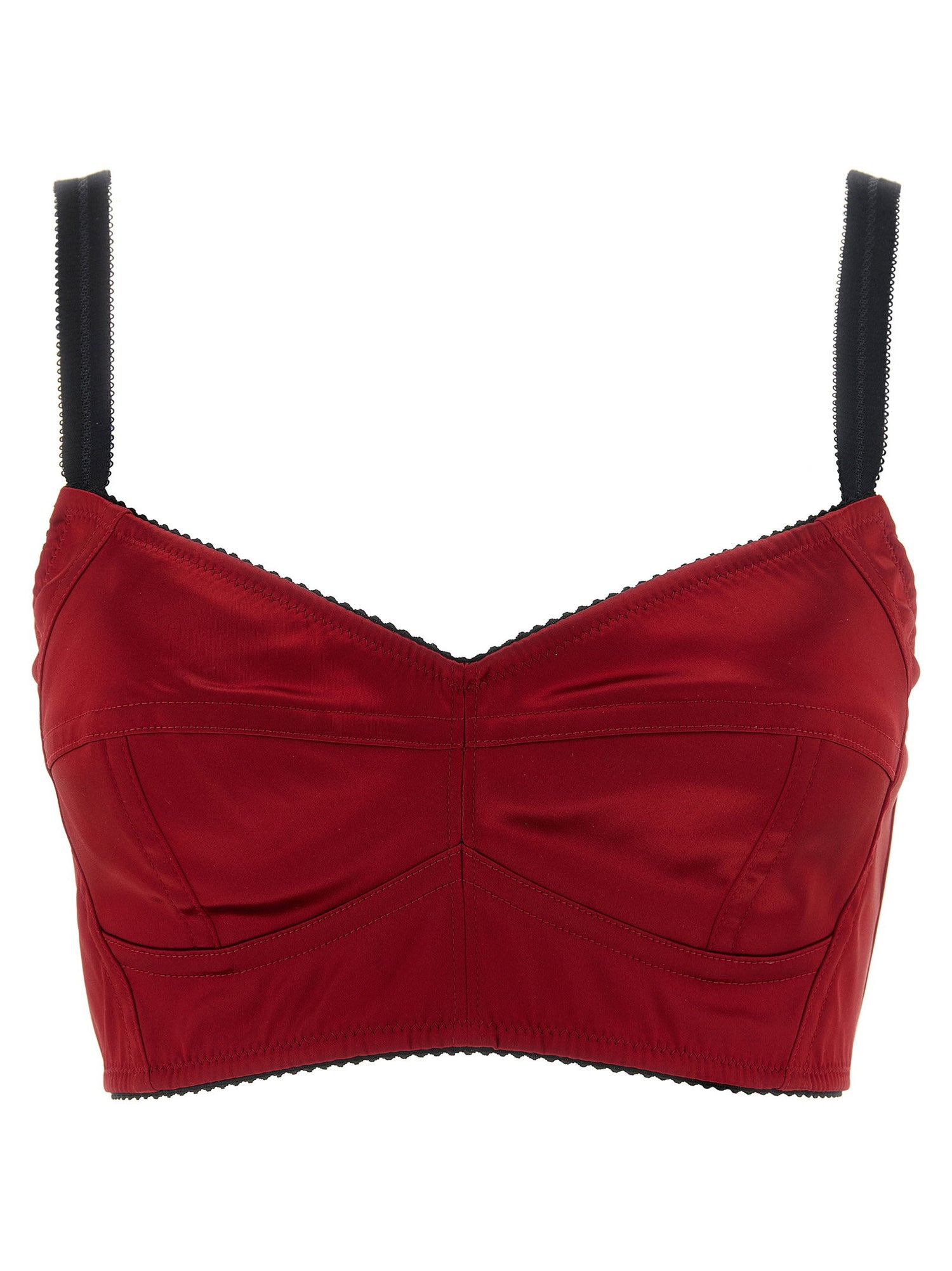 Dolce &amp; Gabbana Bustier Top With Stitching Red
