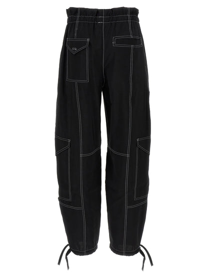 Ganni Light Slub Pocket Pants Black