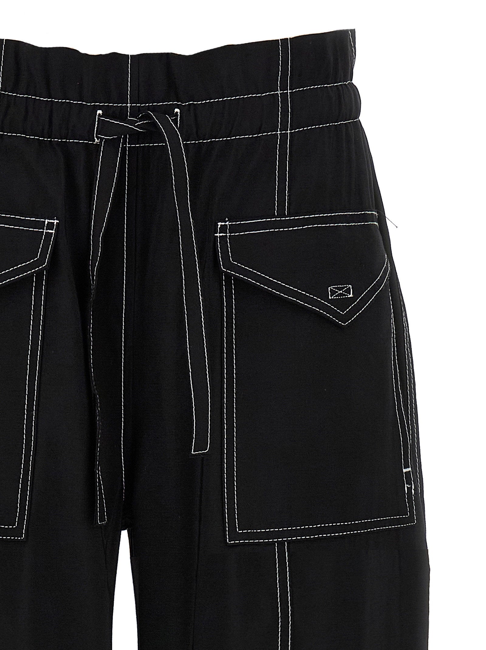Ganni Light Slub Pocket Pants Black