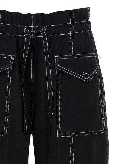 Ganni Light Slub Pocket Pants Black