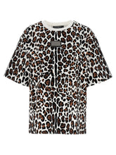 Dolce & Gabbana Animal Print Logo Plaque T-shirt Multicolor