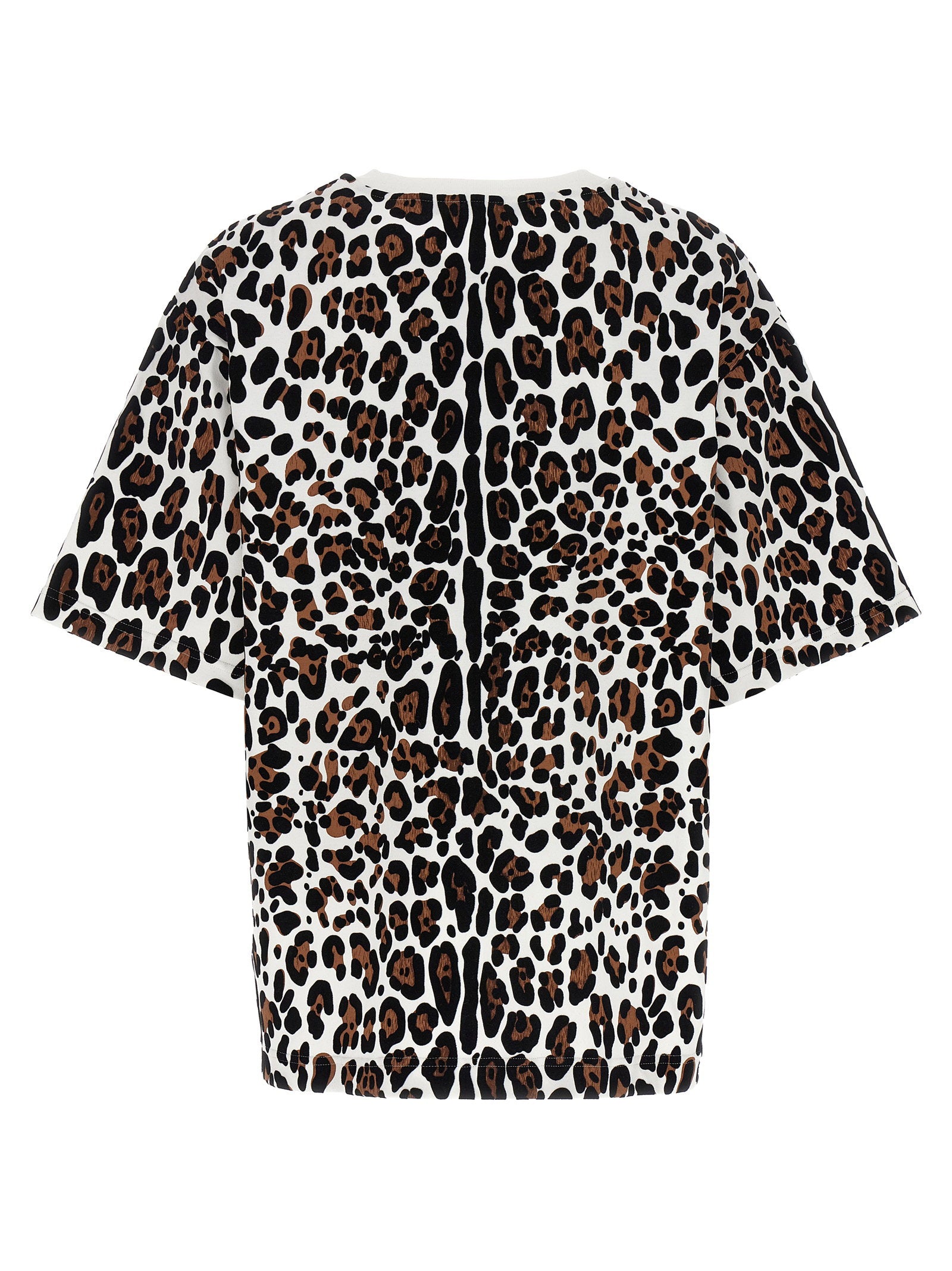 Dolce &amp; Gabbana Animal Print Logo Plaque T-shirt Multicolor