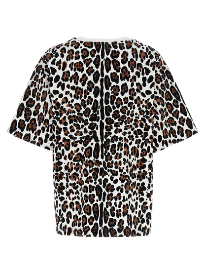 Dolce &amp; Gabbana Animal Print Logo Plaque T-shirt Multicolor