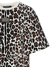 Dolce & Gabbana Animal Print Logo Plaque T-shirt Multicolor