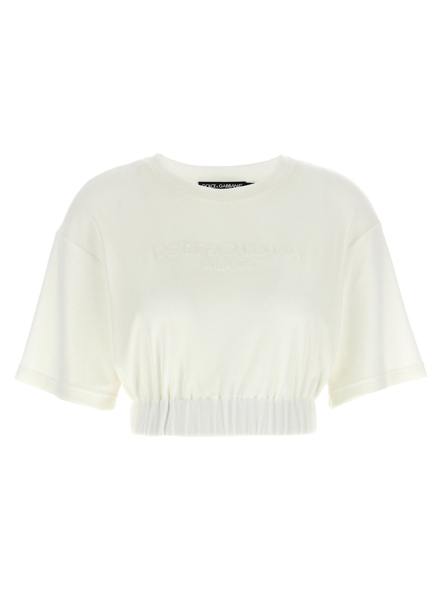 Dolce &amp; Gabbana Logo Chenille Top White