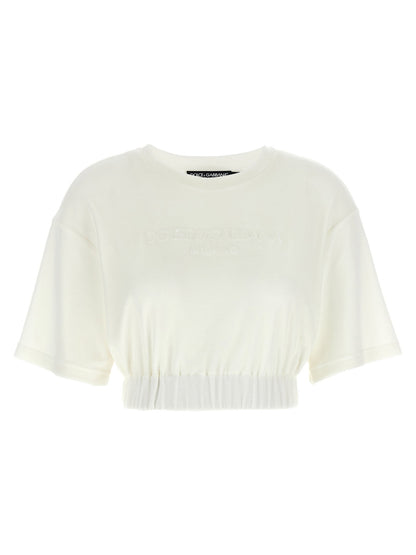 Dolce &amp; Gabbana Logo Chenille Top White