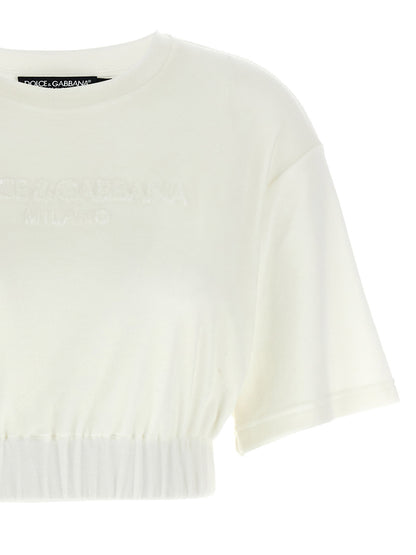 Dolce &amp; Gabbana Logo Chenille Top White