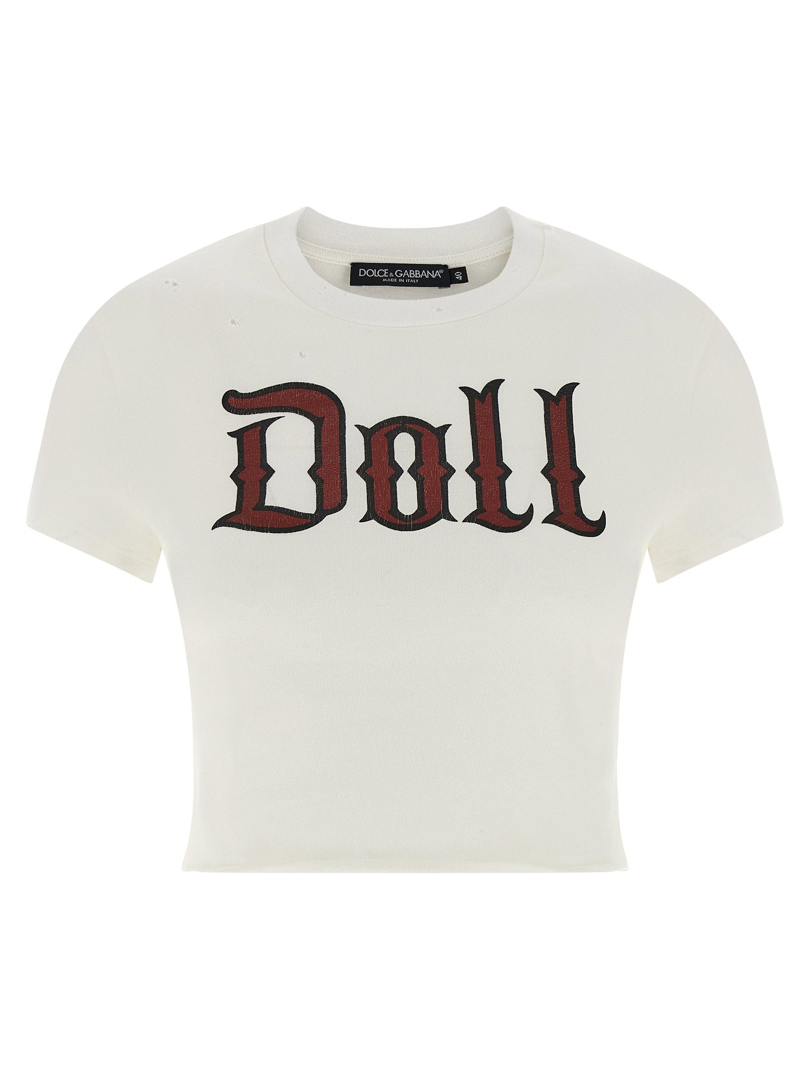 Dolce &amp; Gabbana Used Effect Cotton T-shirt White