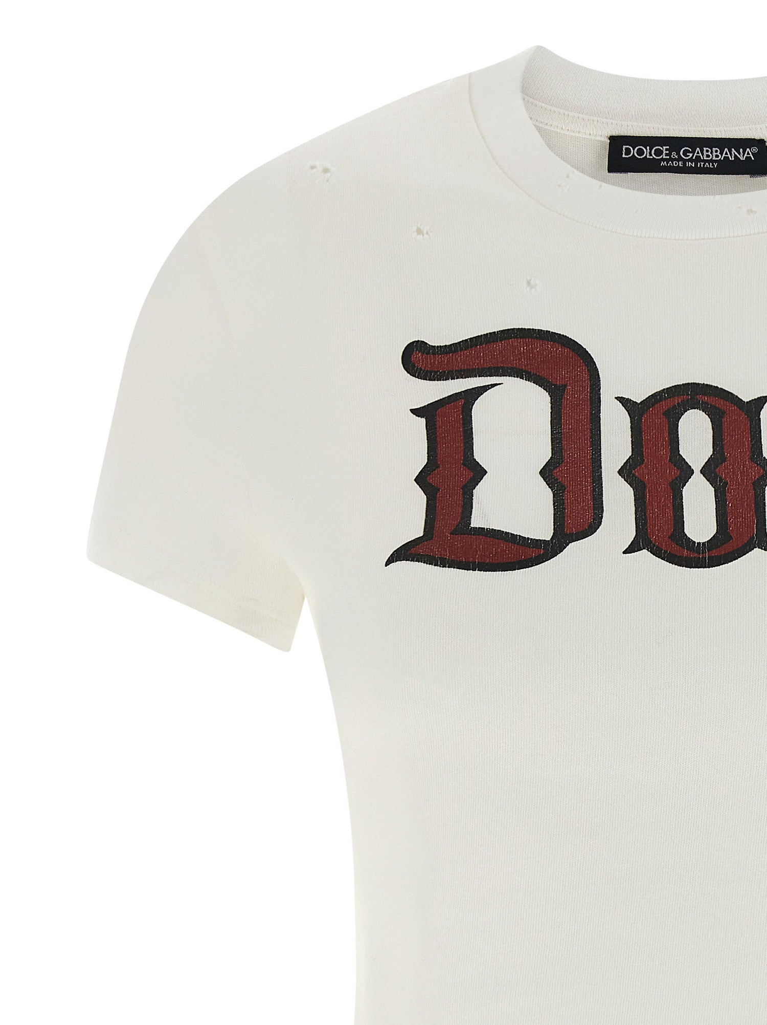 Dolce &amp; Gabbana Used Effect Cotton T-shirt White