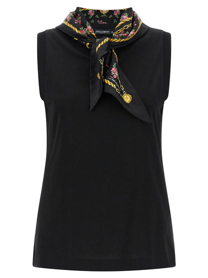 Dolce &amp; Gabbana T-shirt With Scarf Black  