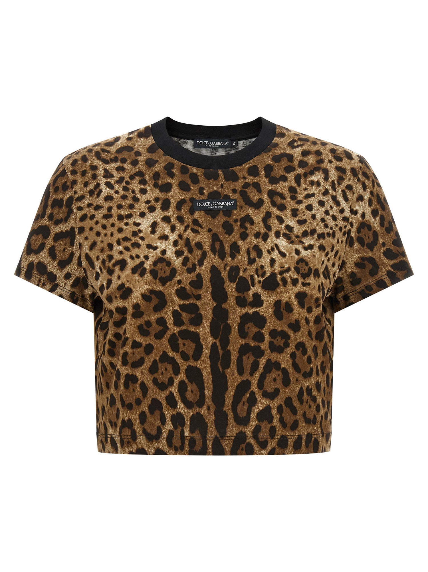 Dolce &amp; Gabbana Leo Cropped T-shirt Brown