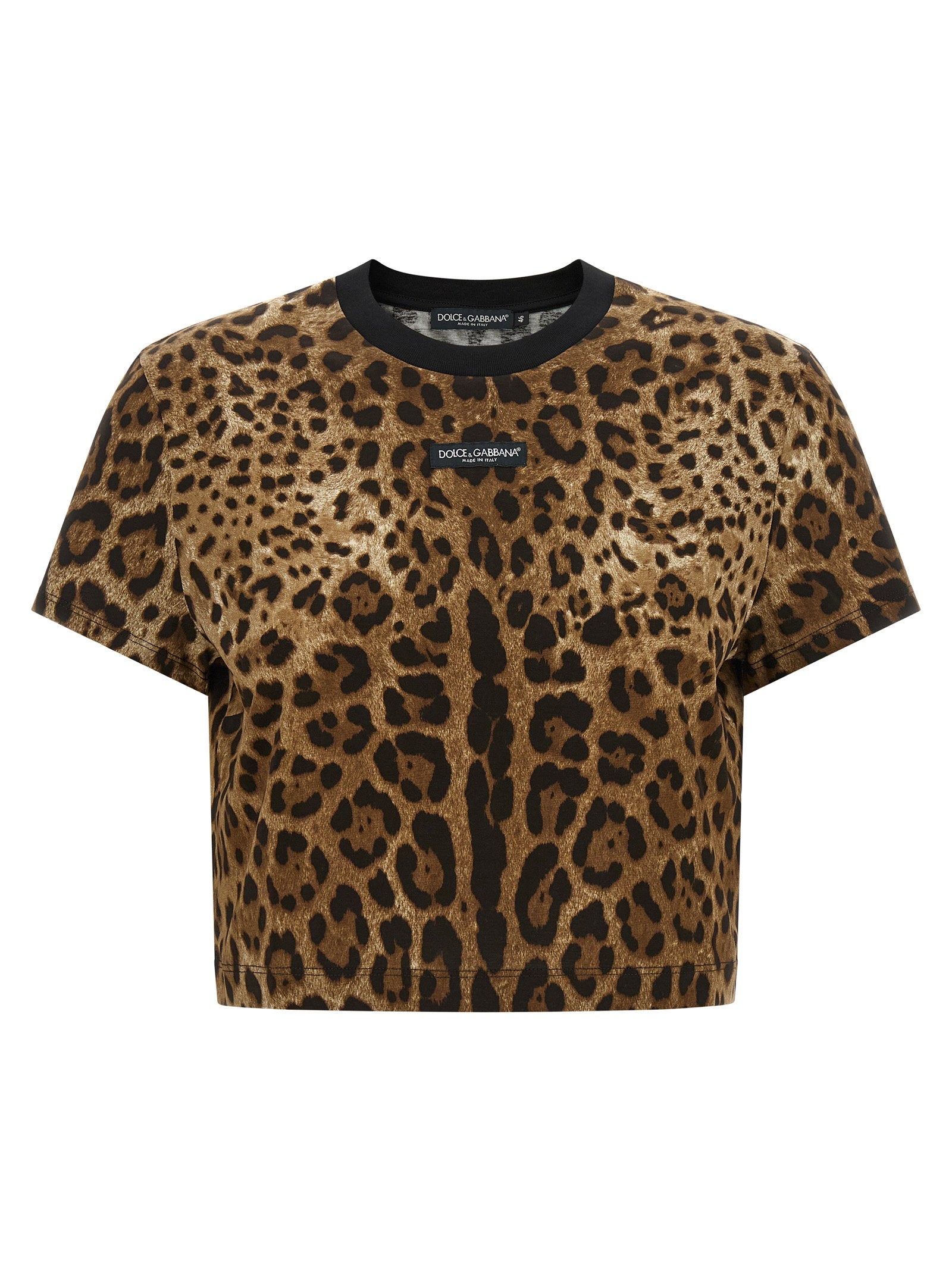 Dolce &amp; Gabbana Leo Cropped T-shirt Brown