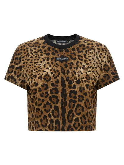 Dolce &amp; Gabbana Leo Cropped T-shirt Brown