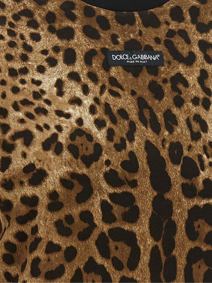 Dolce &amp; Gabbana Leo Cropped T-shirt Brown
