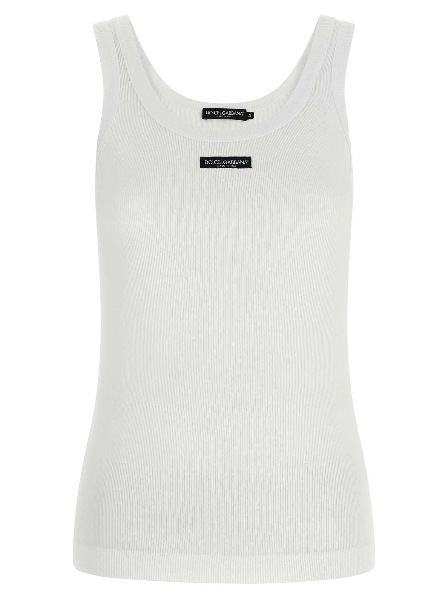 Dolce &amp; Gabbana Logo Patch Tank Top White