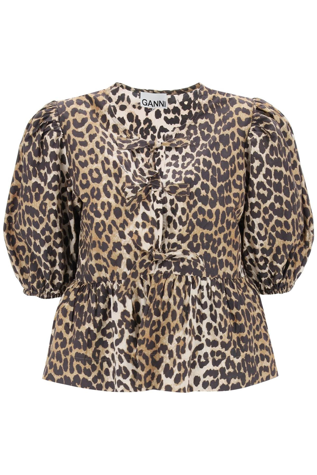 Leopard print peplum blouse