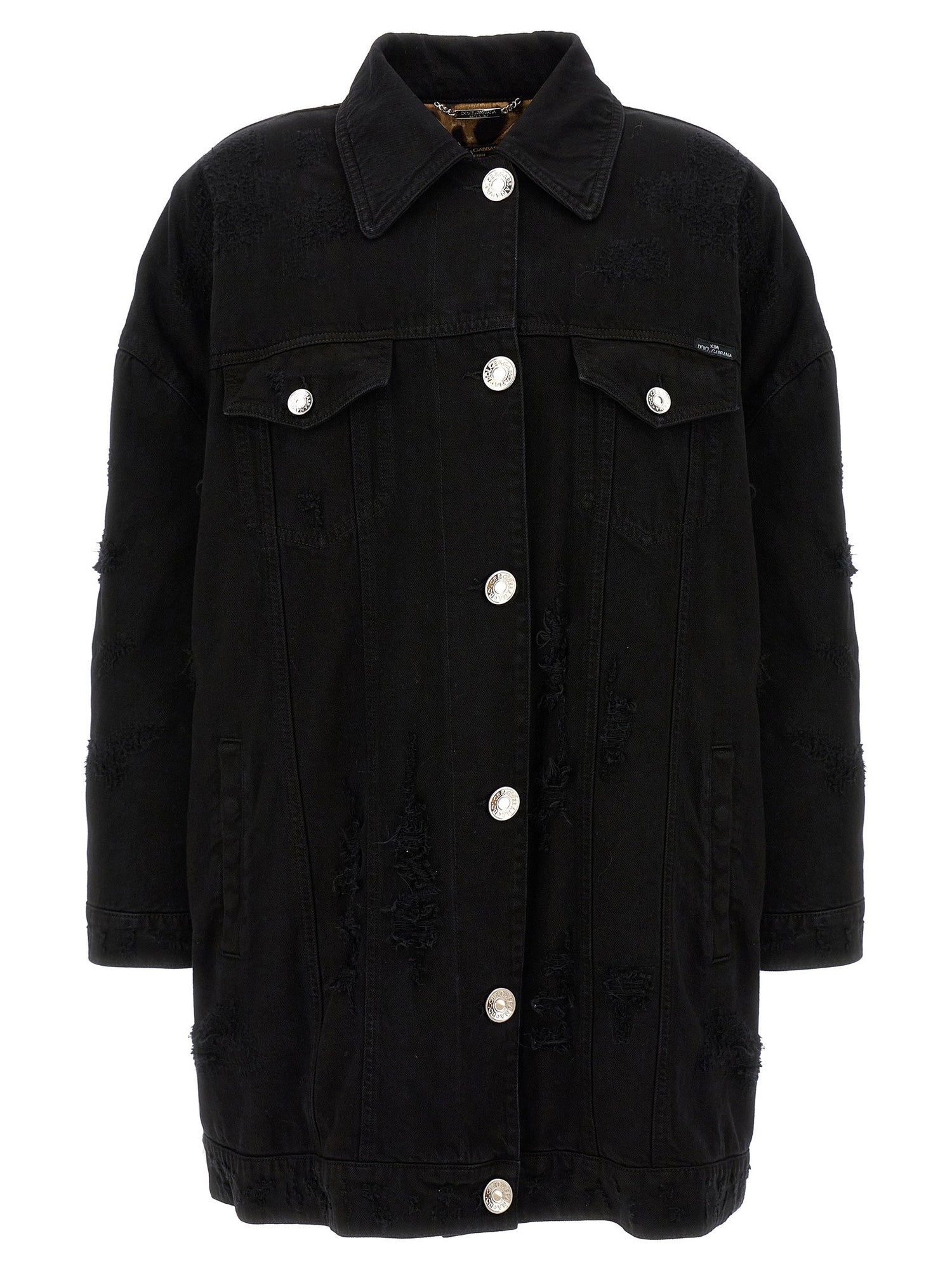 Dolce &amp; Gabbana Denim Long Jacket Black