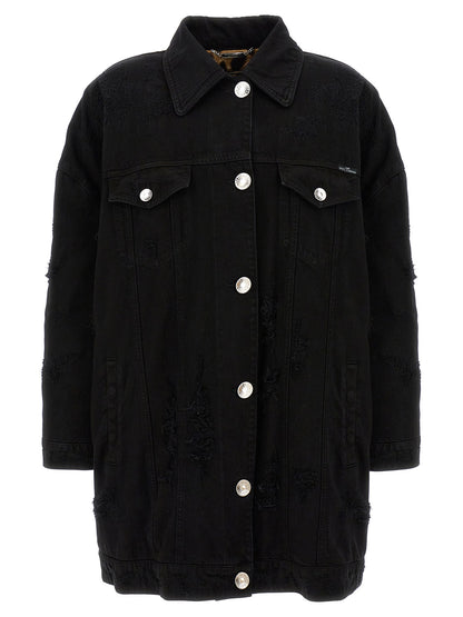 Dolce &amp; Gabbana Denim Long Jacket Black