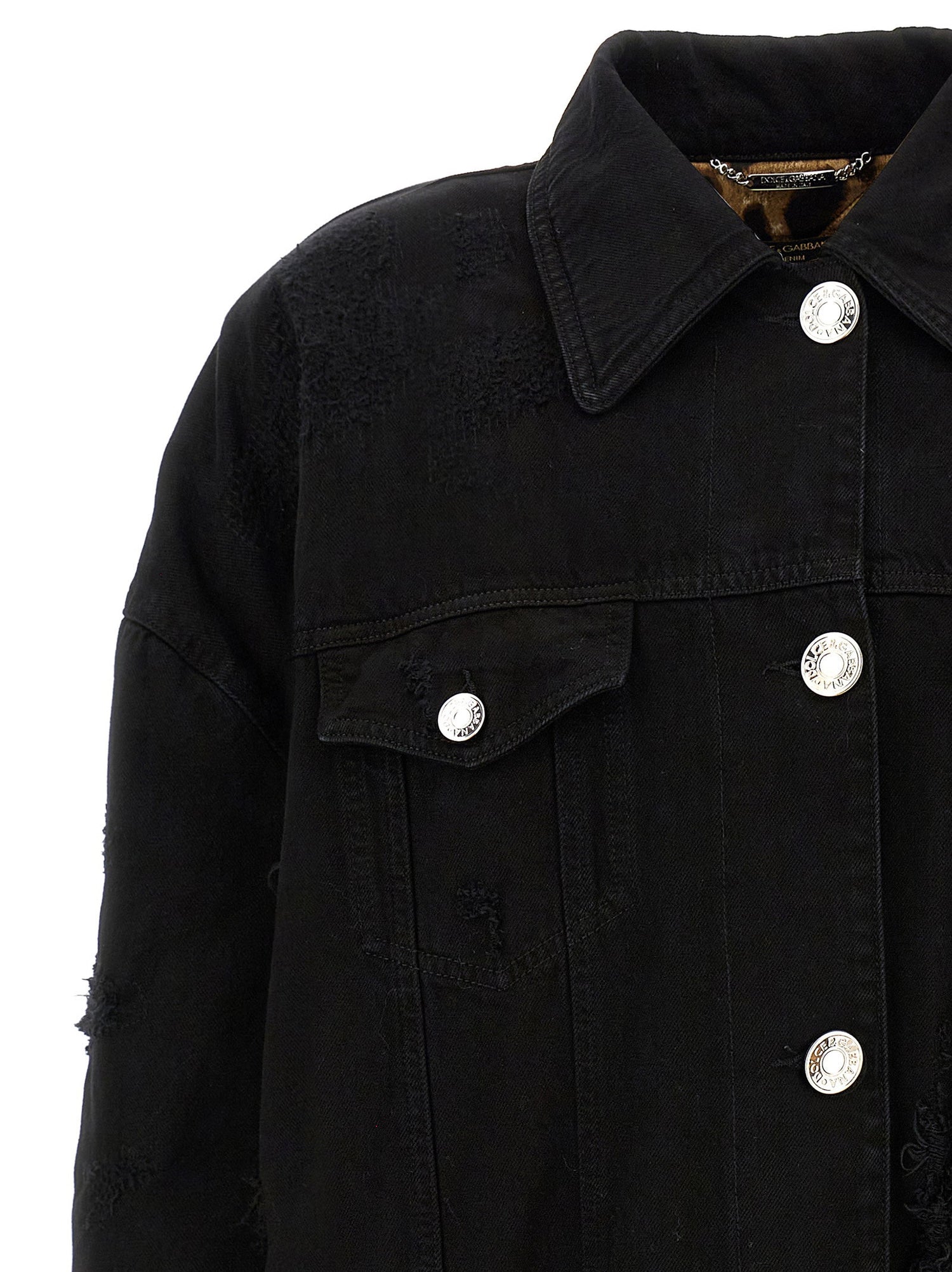Dolce &amp; Gabbana Denim Long Jacket Black
