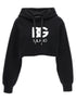 Dolce & Gabbana Logo Embroidery Cropped Hoodie Black
