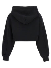 Dolce & Gabbana Logo Embroidery Cropped Hoodie Black