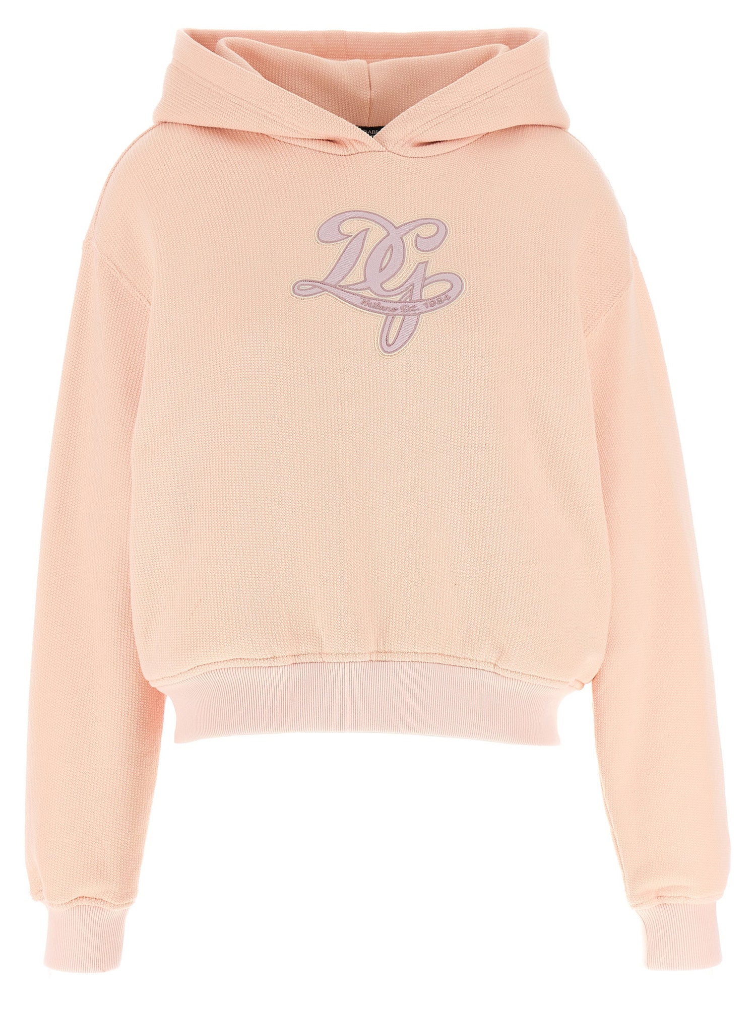 Dolce &amp; Gabbana Logo Embroidery Hoodie Pink