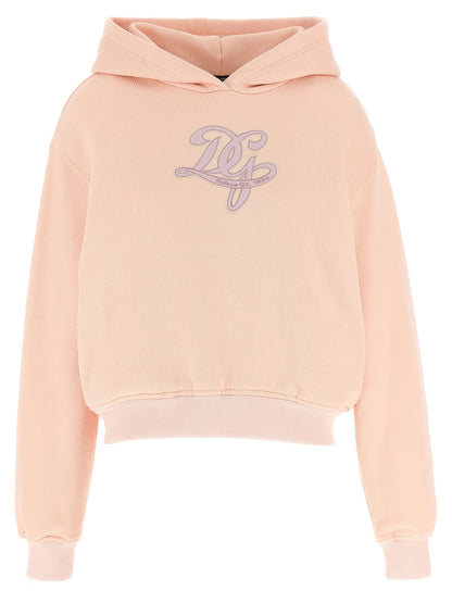 Dolce &amp; Gabbana Logo Embroidery Hoodie Pink