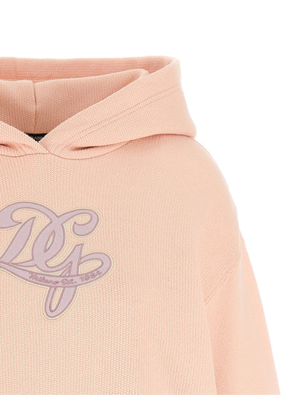 Dolce &amp; Gabbana Logo Embroidery Hoodie Pink