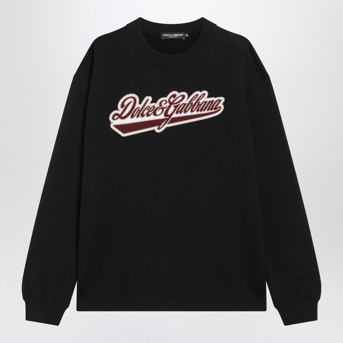 Dolce & Gabbana Black Cotton Logo-Patch Sweatshirt Black