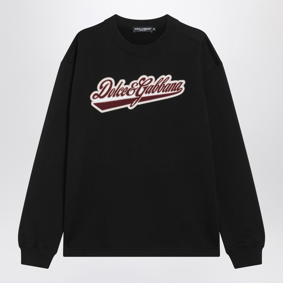 Dolce &amp; Gabbana Black Cotton Logo-Patch Sweatshirt Black