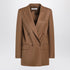 Max Mara Tan Double-Breasted Wool Blazer Brown