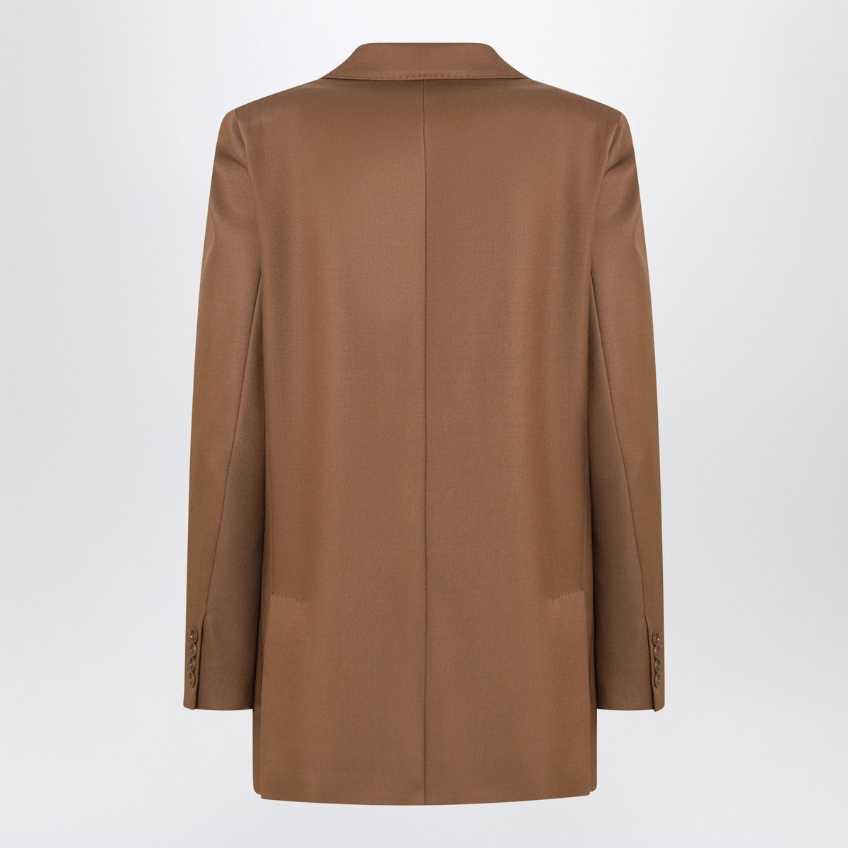 Max Mara Tan Double-Breasted Wool Blazer Brown