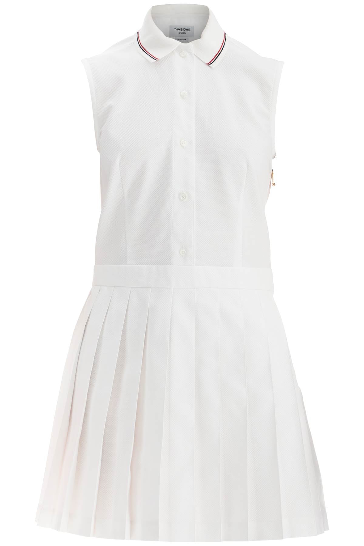 THOM BROWNE White pleated cotton dress