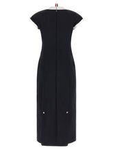 Thom Browne Polo Dress With Intarsia And Rwb Detail Blue