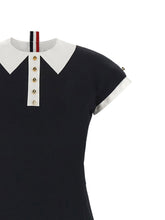 Thom Browne Polo Dress With Intarsia And Rwb Detail Blue