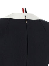 Thom Browne Polo Dress With Intarsia And Rwb Detail Blue