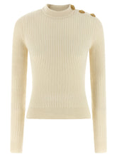 Balmain Ribbed Sweater White