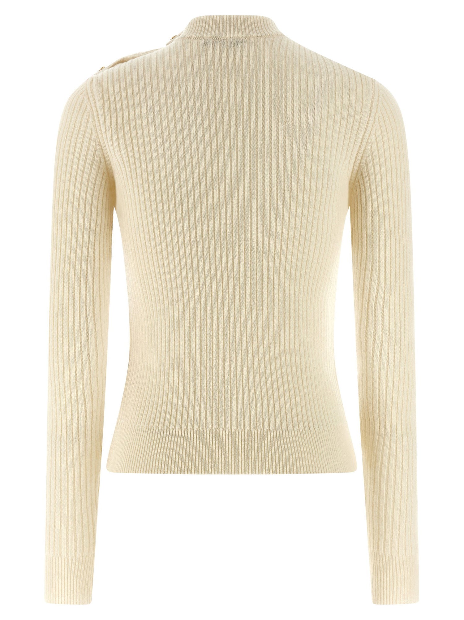 Balmain Ribbed Sweater White