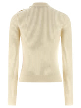 Balmain Ribbed Sweater White
