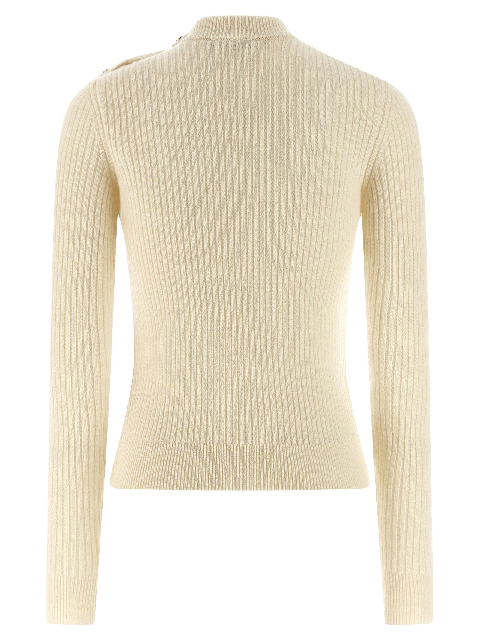 Balmain Ribbed Sweater White