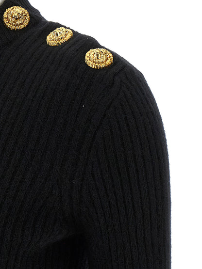 Balmain Ribbed Sweater Black