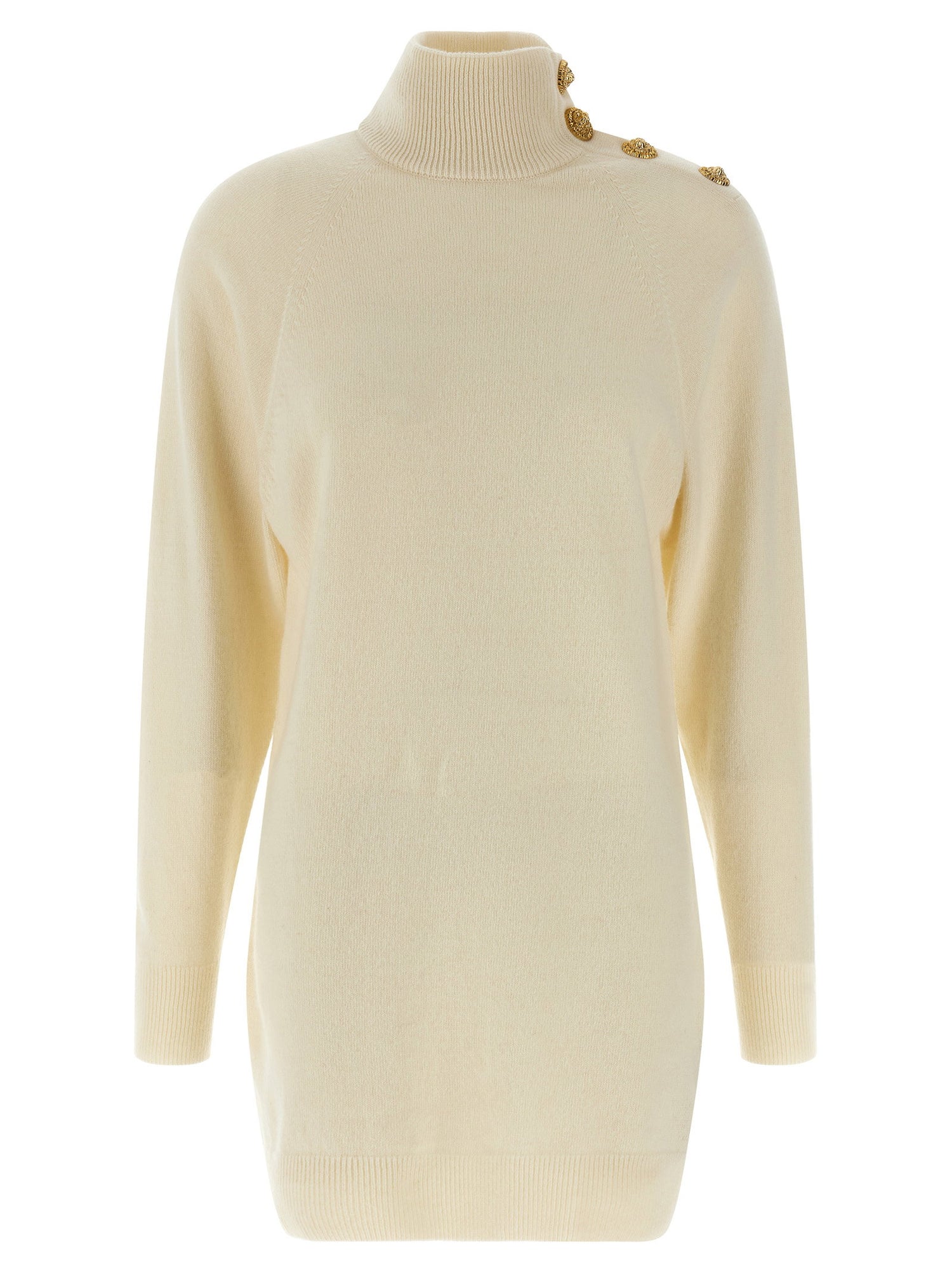 Balmain Cashmere Wool Dress Beige